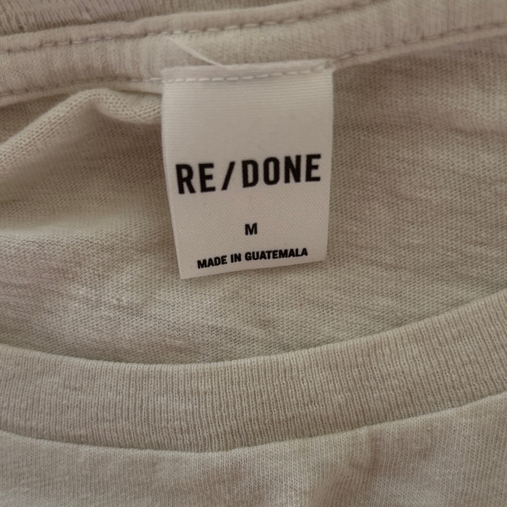 Redone 70s Loose Tee “ I Don’t Do Mornings Graphic - White with Orange Print - Picture 7 of 11